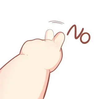 ☝️ 7d2f3b5c No não, gesto de mão, negação, desacordo, dedo, ilustração telegram sticker