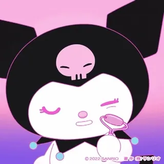 😈 95fa5163 Kuromi ©2022 SANRIO 쿠로미, 산리오, 애니메이션, 카와이, 스티커 telegram sticker