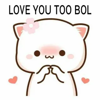 😋 33813084 LOVE YOU TOO BOL แมว, ความรัก, น่ารัก, น่าเอ็นดู, ลูกพีช telegram sticker