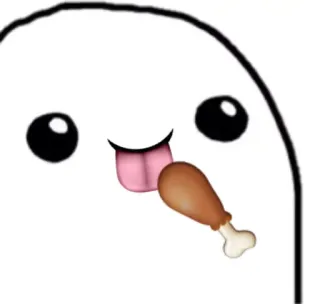 🍗 42048498 милый, мультик, еда, куриная ножка, ест, кавайный, весело whatsapp sticker
