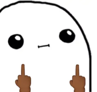 🖕 b7f7993f средний палец, оскорбительный, грубый, мультяшный, стикер, мем whatsapp sticker