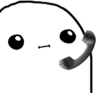 📞 d42d7f01 стикер, капля, звонок, телефон, мультфильм, персонаж, милый whatsapp sticker