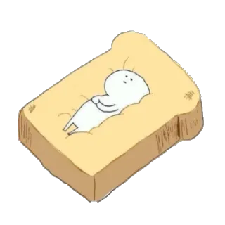 😴 0d79fb29 pane, cartone animato, personaggio, toast, carino, assonnato telegram sticker