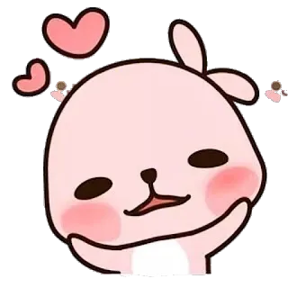 💜 123988d9 carino, coniglio, rosa, amore, adorabile, kawaii, cuore telegram sticker