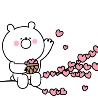 💓 30bb21b1 orso, cartoni animati, cuori, amore, carino, adesivo telegram sticker