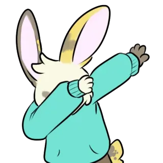 💃 3d32254f coniglio, animale, dab, ballo, carino, coniglietto telegram sticker