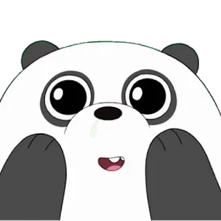 😍 536bb73f Panda We Bare Bears panda, we bare bears, cartoni animati, orso, carino telegram sticker