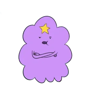 😒 698e08e9 Lumpy Space Princess Adventure Time cartone animato, animato, principessa dello spazio bitorzoluto, principessa, Adventure Time, personaggio, viola, stella telegram sticker