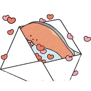 💌 7bdde58c salmone, cibo, busta, amore, cuore, carino telegram sticker