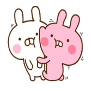 💕 b77ab260 coniglio, coniglietto, carino, rosa, bianco, kawaii telegram sticker