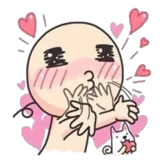 😘 b8d602d1 cartone animato, amore, carino, bacio, cuori, sticker telegram sticker