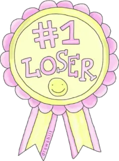 👏 bd6adf50 #1 LOSER perdente, umorismo, badge, cartone animato, divertente, satira telegram sticker
