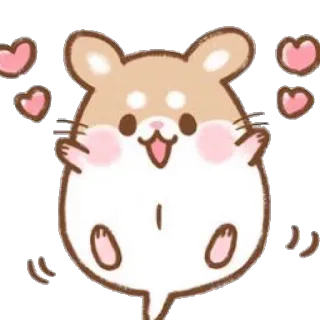 🐹 dd50353e criceto, carino, cuori, animale, cartoni animati, kawaii telegram sticker