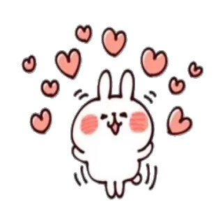 💕 eae16491 coniglio, cuori, amore, carino, coniglietto, felice telegram sticker