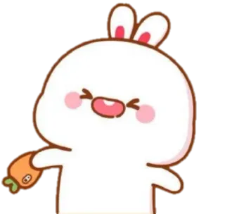 🍼 0d4c00fd милый, кролик, зайчик, каваий, морковь, мультфильм whatsapp sticker