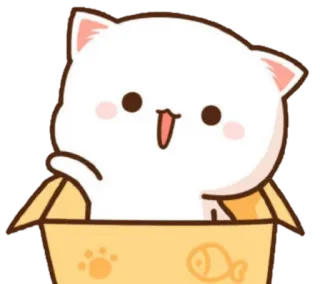 🍼 12d97348 кот, коробка, милый, животное, наклейка, мультфильм whatsapp sticker