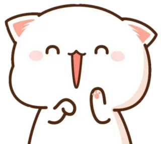 🍼 153979b9 кот, милый, стикер, мультик, счастливый, белый кот whatsapp sticker