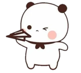 🍼 2ce1e641 бумажный самолетик, мультфильм, медведь, животное whatsapp sticker