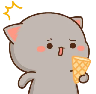 🍼 382813b3 кот, мороженое, милый, наклейка, мультфильм, животное whatsapp sticker
