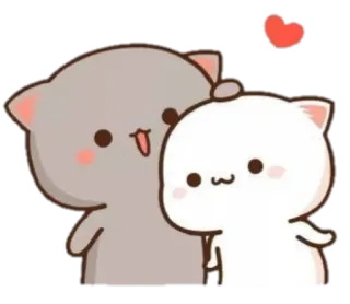 🍼 4976fdc9 милые, коты, любовь, сердце, мультик, каваий, очаровательные whatsapp sticker