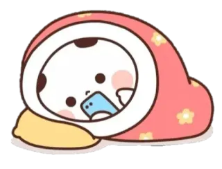 🍼 5d62b508 Мультфильм, Одеяло, Спит, Расслабление, Милый, Каваий whatsapp sticker