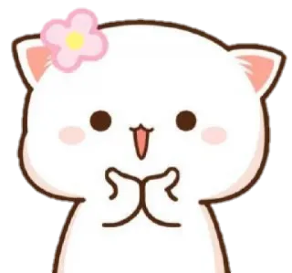 🍼 67a1efed кот, милый, цветок, мультфильм, наклейка, животное, каваи whatsapp sticker