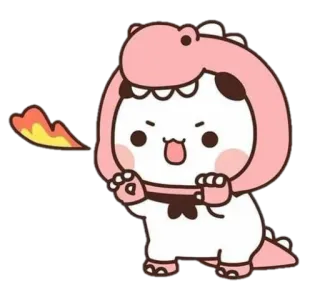 🍼 6d4f4ee3 Мультфильм, Динозавр, Милый, Животное, Огонь whatsapp sticker