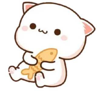 🍼 816fc280 кот, рыба, милый, наклейка, животное, мультфильм whatsapp sticker