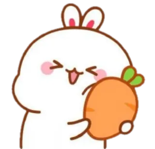 🍼 ac25893e кролик, морковь, милый, каваи, животное whatsapp sticker