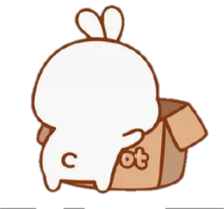 🍼 df3f0fc7 loot кролик, коробка, животное, милый whatsapp sticker