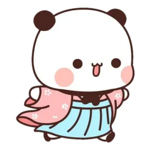 🍼 ff242f54 Панда, Милый, Мультфильм, Животное, Медведь, Персонаж whatsapp sticker