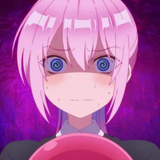 🌷 132419c2 Anime, Dessin animé, Autocollant, Drôle, Fille, Cheveux roses, En colère, Agacée telegram sticker