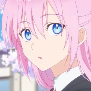 🌷 637bbb4c anime, cheveux roses, yeux bleus, mignon, fille, personnage, manga telegram sticker