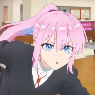 🌷 757ac023 fille anime, cheveux roses, dessin animé, personnage, mignon, manga, féminin telegram sticker