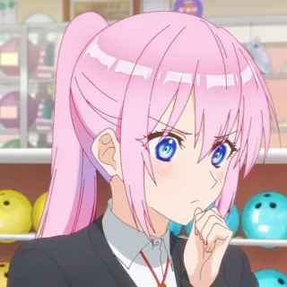 🌷 83612e1d animé, manga, cheveux roses, dessin animé, fille, bowling telegram sticker