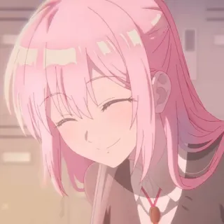 🌷 9a068164 animé, cheveux roses, souriant, dessin animé, personnage, fille telegram sticker
