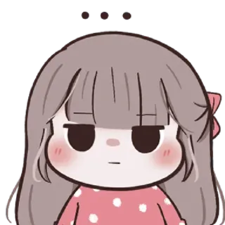 🌙 0a378785 哼哼 süß, Mädchen, Cartoon, Ausdruck, genervt, Schmollmund whatsapp sticker