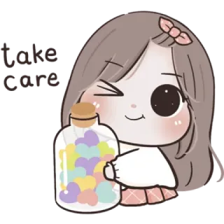 🌙 176f4479 Kiss Kiss niedlich, kuss, herzen, kawaii, cartoon, mädchen, liebe, glas whatsapp sticker