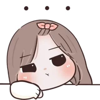 🌙 3e19ba88 Cartoon, Sticker, Niedlich, Mädchen, Gelangweilt, Faul whatsapp sticker