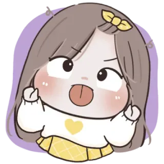 🌙 6c749883 Cartoon, Mädchen, Süß, Sticker, Lustig, Ausdruck, Frech, Verspielt whatsapp sticker
