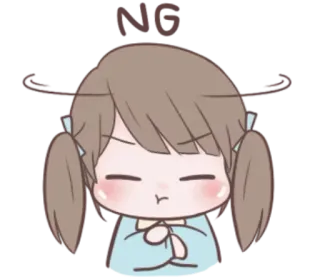 🌙 bb9f3027 NO Cartoon, Mädchen, wütend, nein, Ablehnung whatsapp sticker