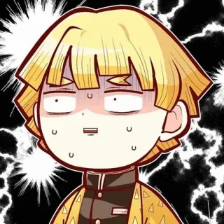 🧡 4973bd8d Zenitsu Agatsuma Demon Slayer Anime, Manga, Demon Slayer, Zenitsu Agatsuma, scioccato, nervoso, fulmine telegram sticker