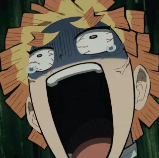 🧡 5eac5c9e Zenitsu Agatsuma Demon Slayer Anime, Manga, Demon Slayer, Zenitsu Agatsuma, Paura, Pianto, Spaventato telegram sticker