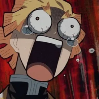 🧡 dbe0eae0 Zenitsu Agatsuma Demon Slayer Anime, Demon Slayer, Zenitsu, Urlando, Espressione, Cartone animato telegram sticker