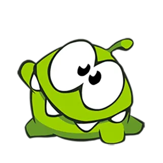 👋 098a3112 Om Nom Cut the Rope Om Nom, Cut the Rope, potwór, zielony, kreskówka telegram sticker