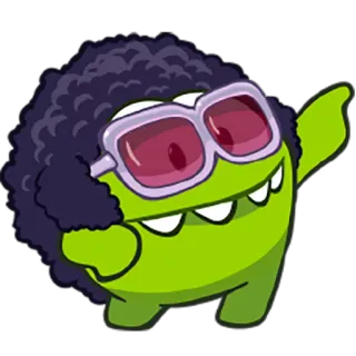 😎 f19ef73b Om Nom Cut the Rope Om Nom, Cut the Rope, Potwór, Cukierek, Kreskówka, Zielony telegram sticker