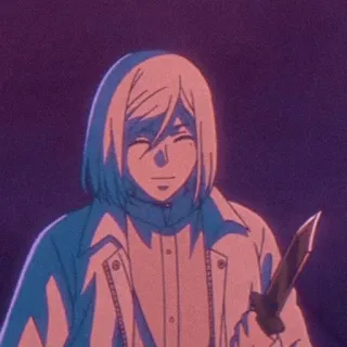 🗡 11d77972 anime, pisau, tersenyum, kekerasan, pembunuh whatsapp sticker