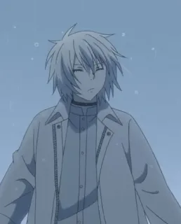 🗡 26576b3e Anime, Karakter, Orang, Rambut Putih, Jaket whatsapp sticker