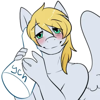 ✋ 097262fc ych 小马, 男性, 翅膀, 兽人, 原创角色, 卡通 telegram sticker