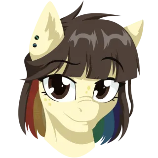 🙂 d4ec7927 小马, 卡通, 动画, 动物, 马, 头发 telegram sticker